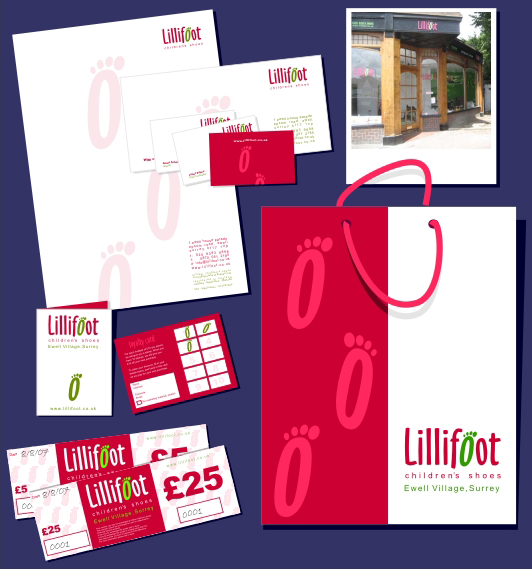 Logo, stationery including letterheads, compliment slips, double sided business cards, bespoke carrier bags, gift vouchers, loyalty cards.